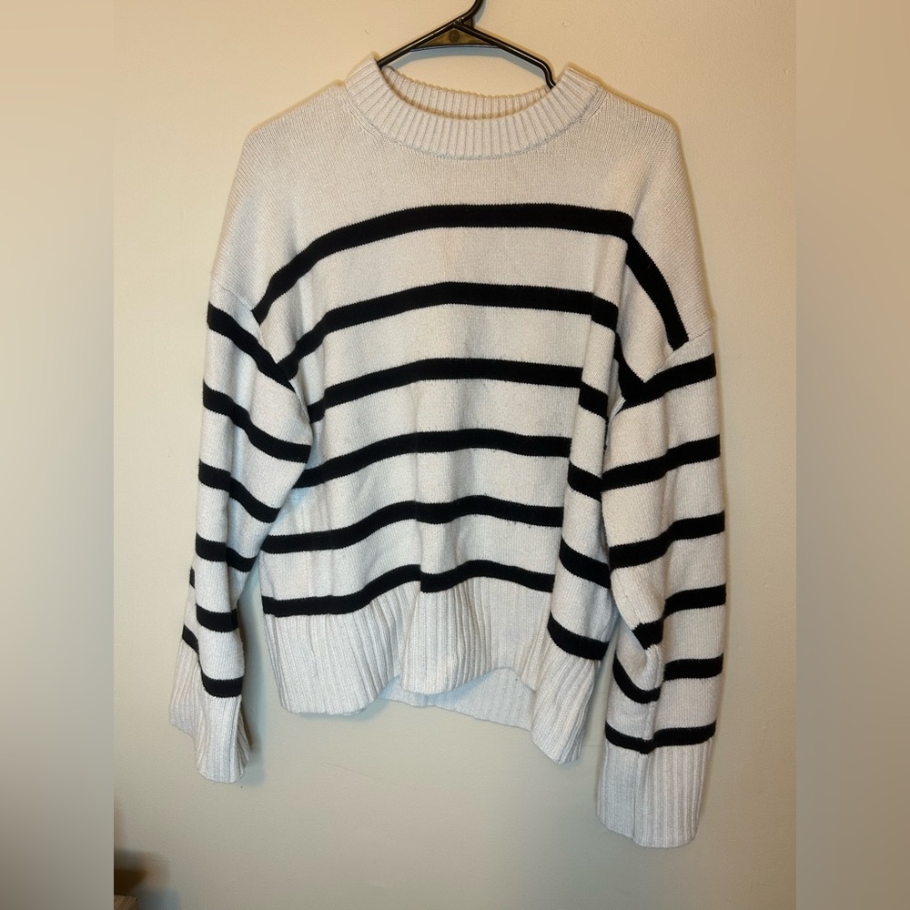 H&M Black and White Striped Sweater